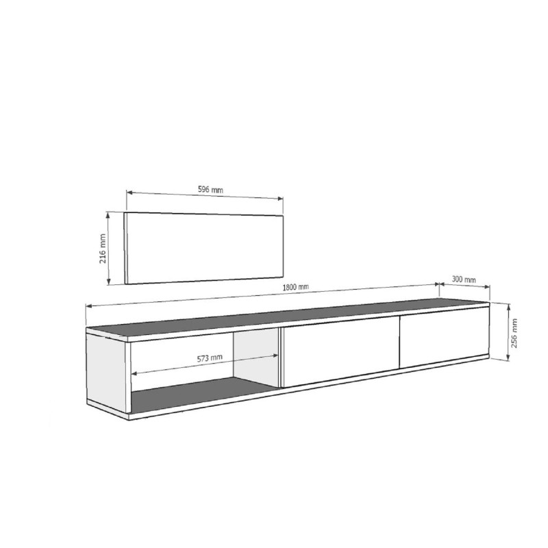 TV Stand Zuzu 180 - Sapphire Oak, White Sapphire Oak
White