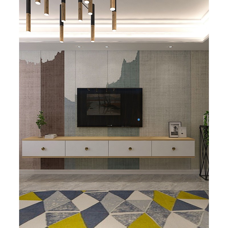 TV Stand Zuzu Double - Sapphire Oak, White Sapphire Oak
White