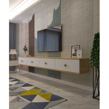 TV Stand Zuzu Double - Sapphire Oak, White Sapphire Oak
White