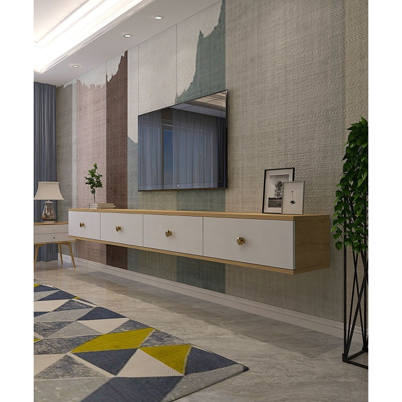 TV Stand Zuzu Double - Sapphire Oak, White Sapphire Oak
White