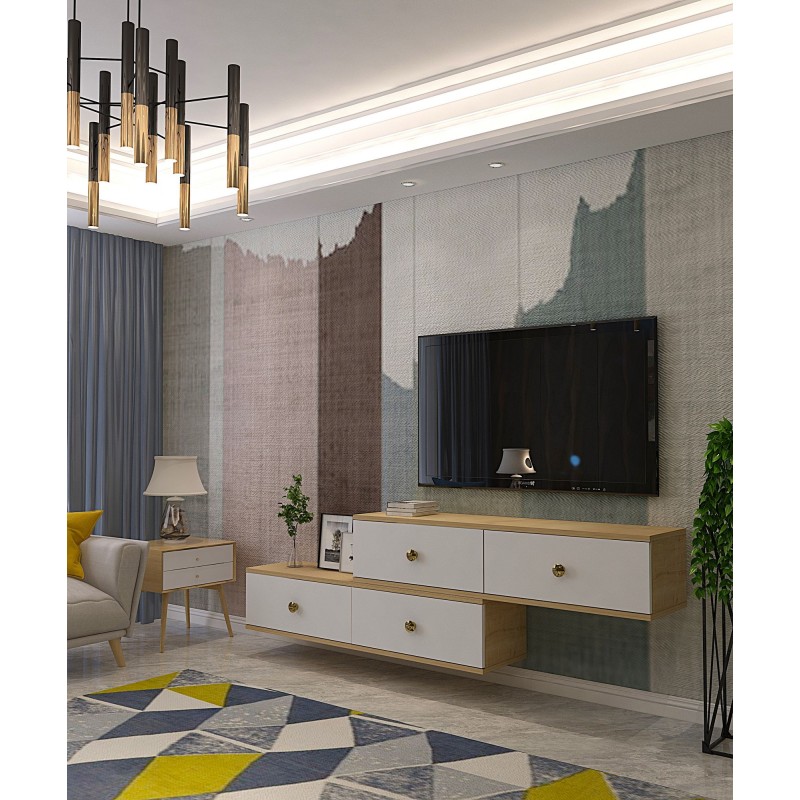 TV Stand Zuzu Double - Sapphire Oak, White Sapphire Oak
White