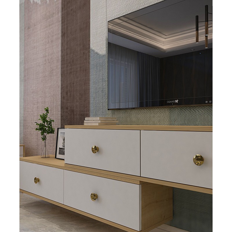 TV Stand Zuzu Double - Sapphire Oak, White Sapphire Oak
White