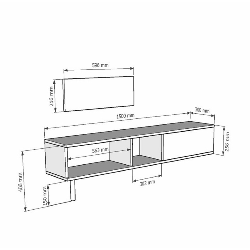 TV Stand Yuka 150 - Anthracite Anthracite
