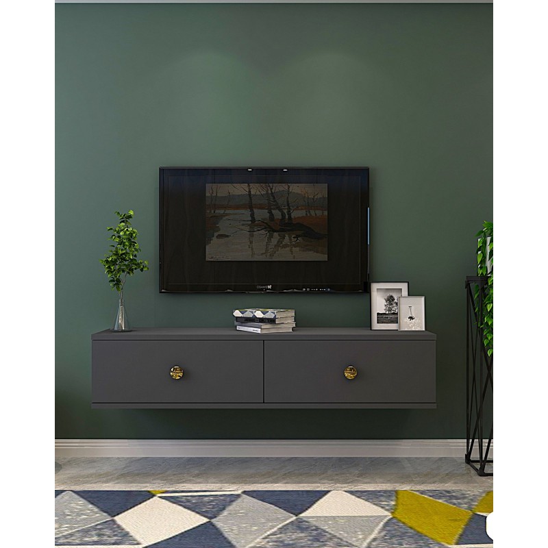 TV Stand Zuzu 120 - Anthracite, Gold Anthracite
Gold