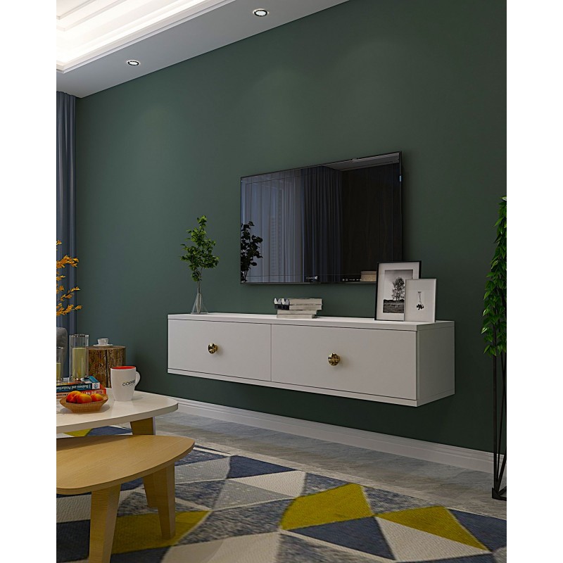 TV Stand Zuzu 120 - White, Gold White
Gold