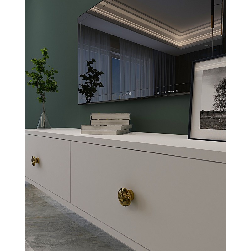 TV Stand Zuzu 120 - White, Gold White
Gold