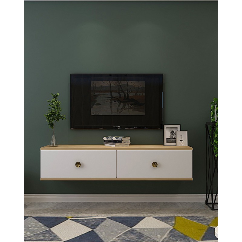 TV Stand Zuzu 120 - Sapphire Oak, White, Gold Sapphire Oak
White
Gold