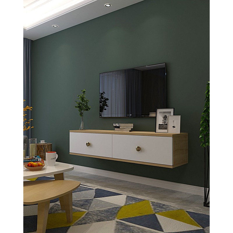 TV Stand Zuzu 120 - Sapphire Oak, White, Gold Sapphire Oak
White
Gold