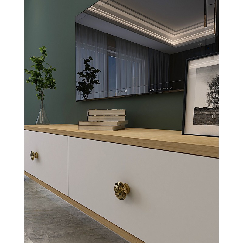 TV Stand Zuzu 120 - Sapphire Oak, White, Gold Sapphire Oak
White
Gold