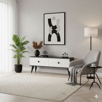 TV Stand Mona 120 - Anthracite, White Anthracite
White