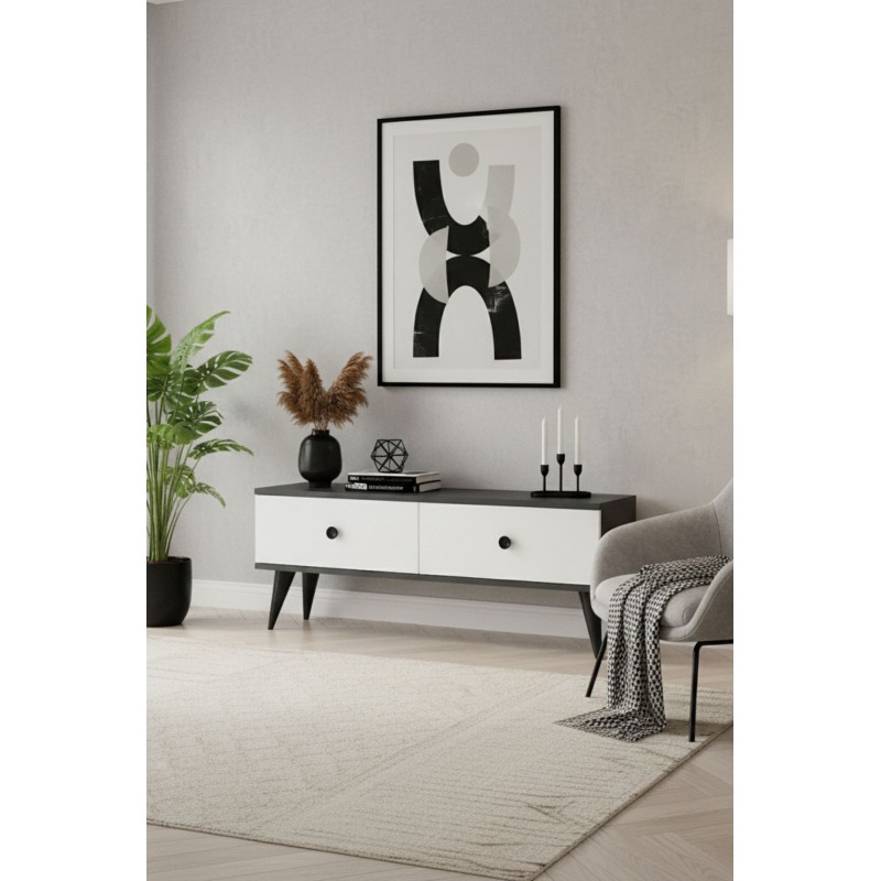 TV Stand Mona 120 - Anthracite, White Anthracite
White