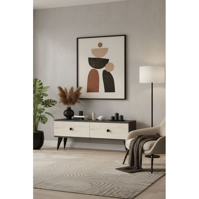TV Stand Mona 120 - Anthracite, Travertine Anthracite
Travertine