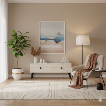 TV Stand Mona 120 - White, Travertine White
Travertine