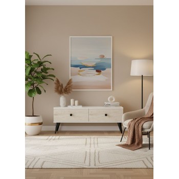 TV Stand Mona 120 - White, Travertine White
Travertine