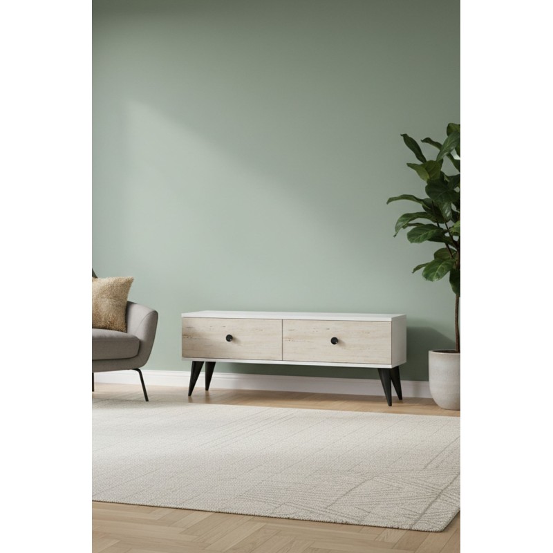 TV Stand Mona 120 - White, Travertine White
Travertine