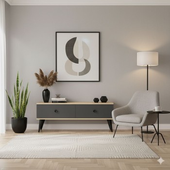 TV Stand Mona 120 - Sapphire Oak, Anthracite Sapphire Oak
Anthracite