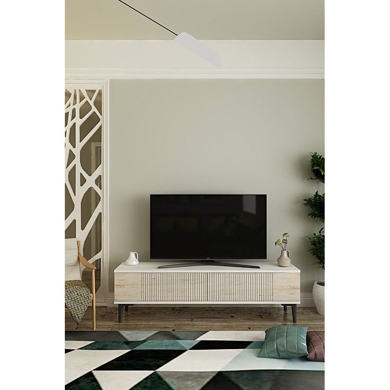 TV Stand Corsa 120 - White, Travertine White
Travertine