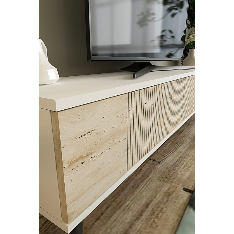 TV Stand Corsa 120 - White, Travertine White
Travertine