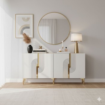 Console Meyra 150 - White, Gold White
Gold