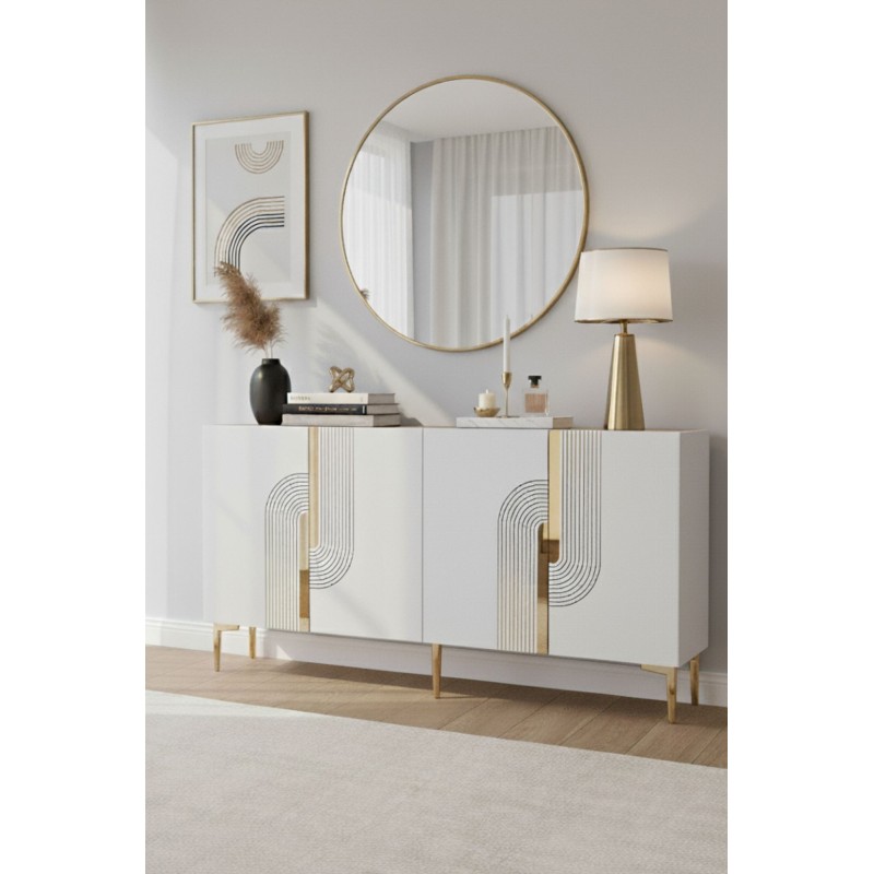 Console Meyra 150 - White, Gold White
Gold