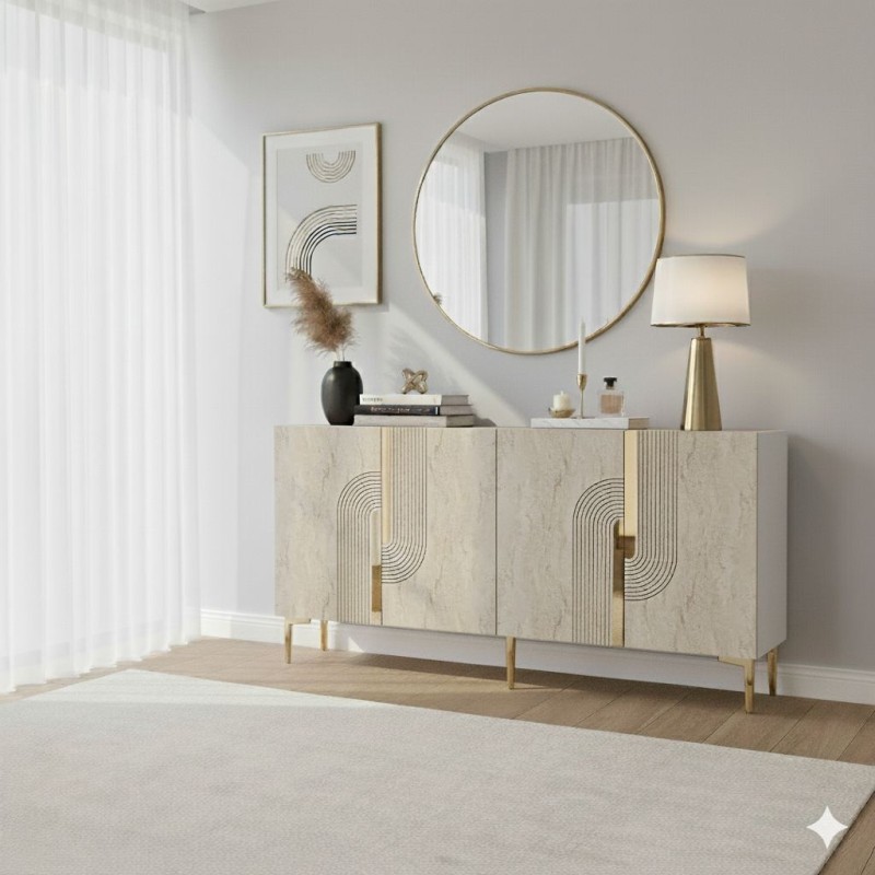 Console Meyra 150 - White, Travertine, Gold White
Travertine
Gold