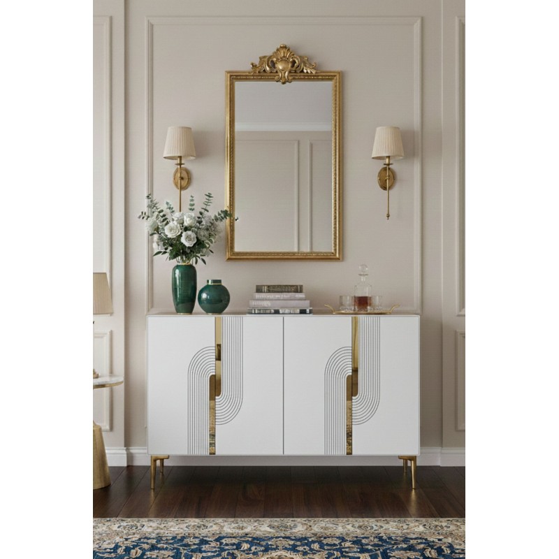 Console Meyra 120 - White, Gold White
Gold