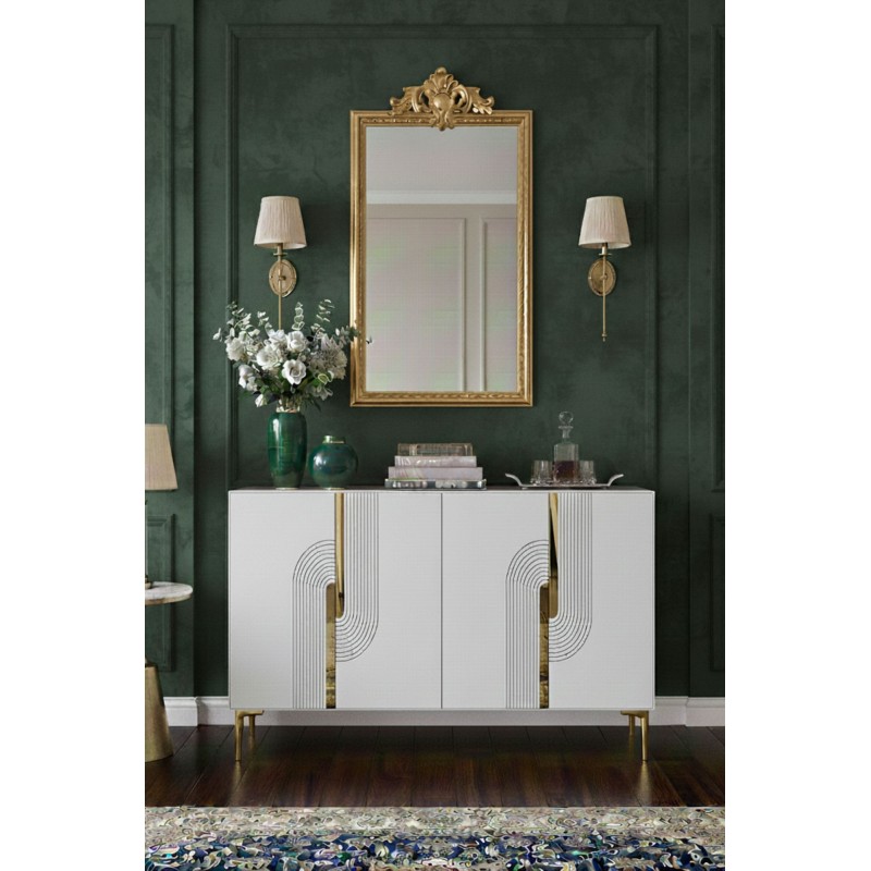 Console Meyra 120 - White, Gold White
Gold