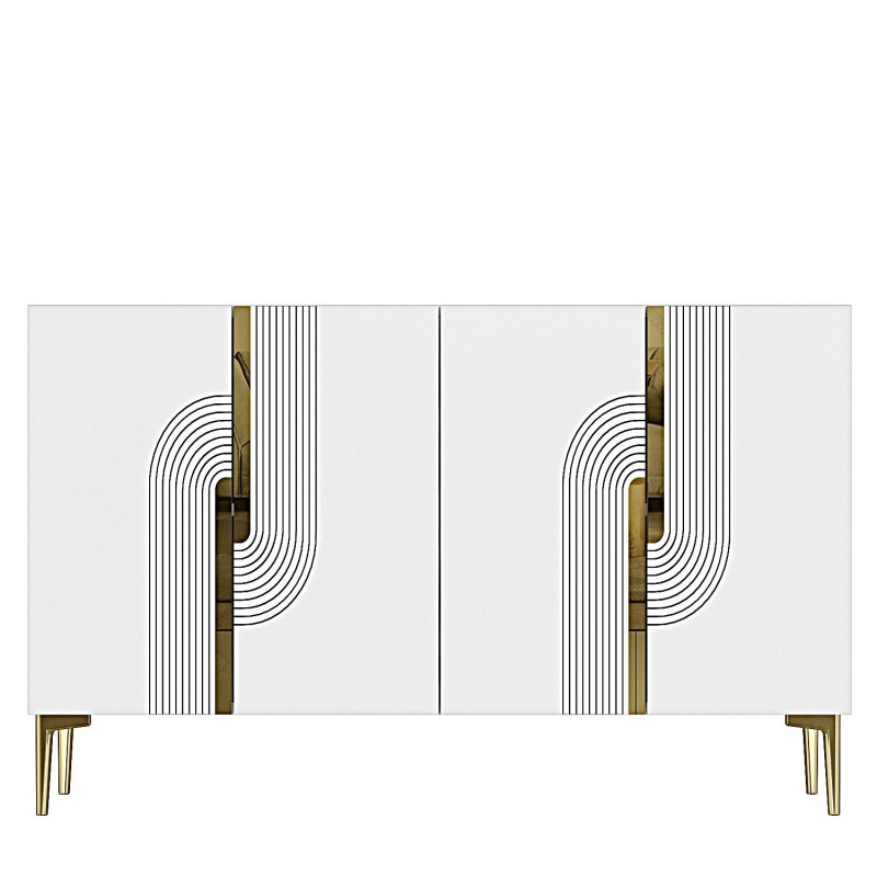 Console Meyra 120 - White, Gold White
Gold