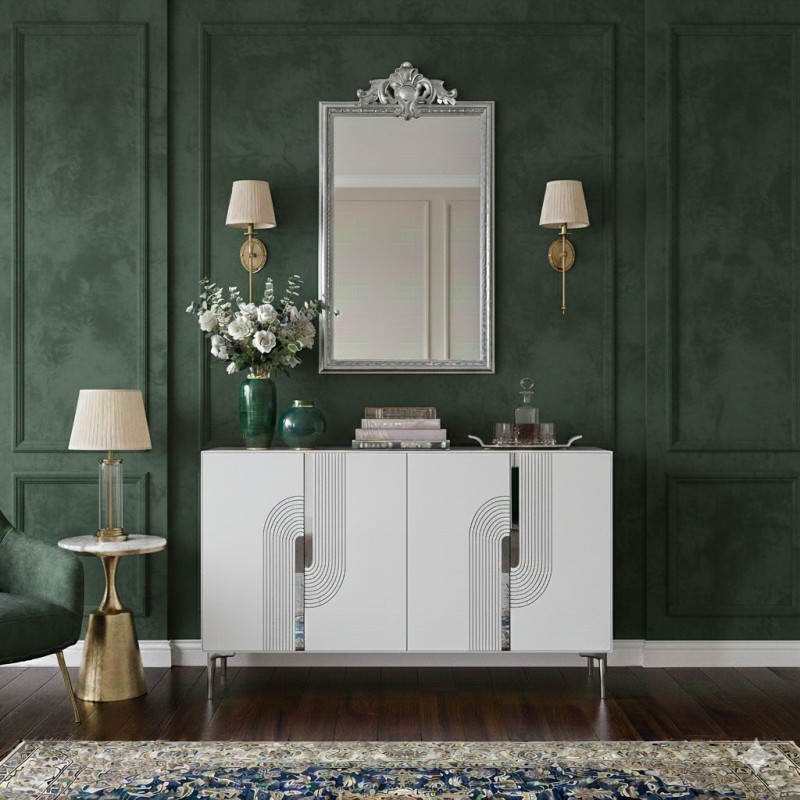 Console Meyra 120 - White, Silver White
Silver