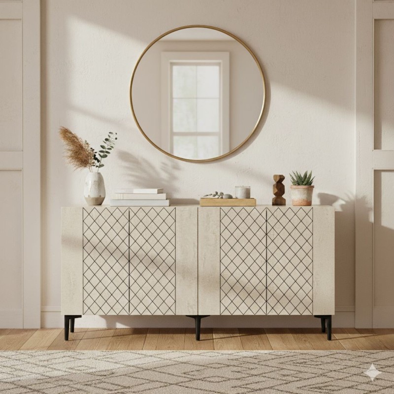 Console Resso 150 - White, Travertine White
Travertine