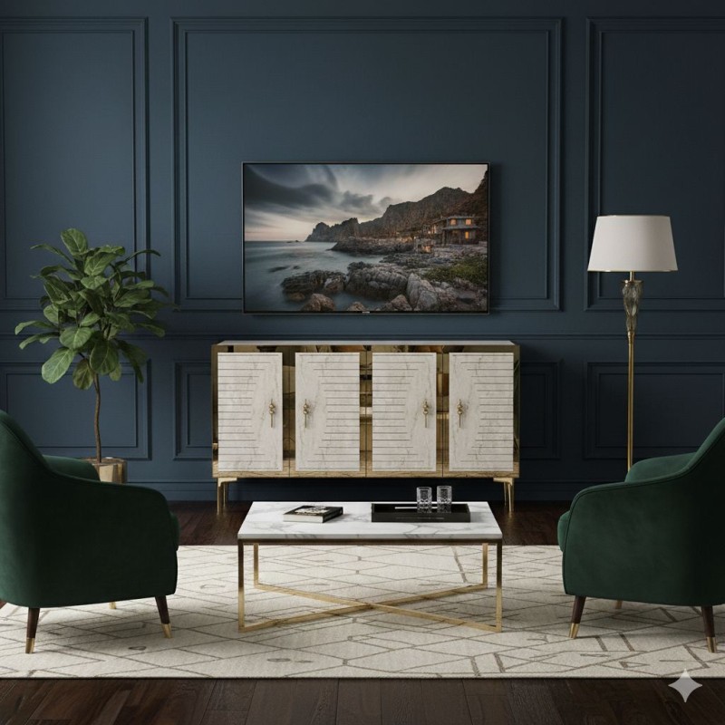 Console Tuna 120 - White, Travertine, Gold White
Travertine
Gold