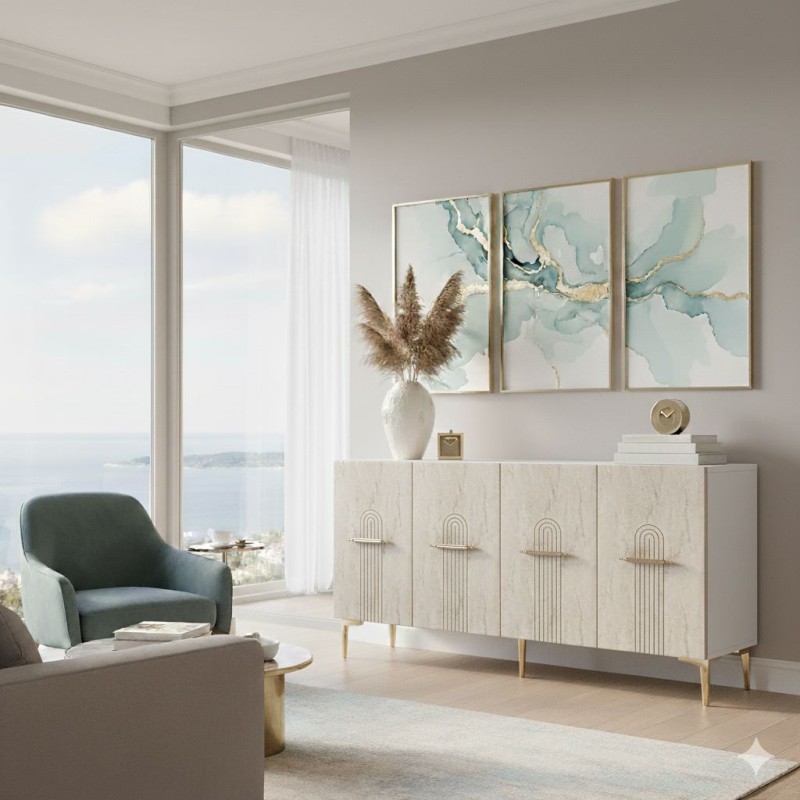 Console Ida 150 - White, Travertine, Gold White
Travertine
Gold