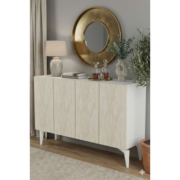Console Lipa 120 - White, Travertine White
Travertine