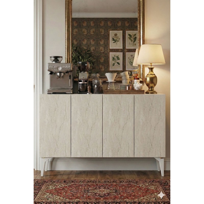 Console Lipa 120 - White, Travertine White
Travertine