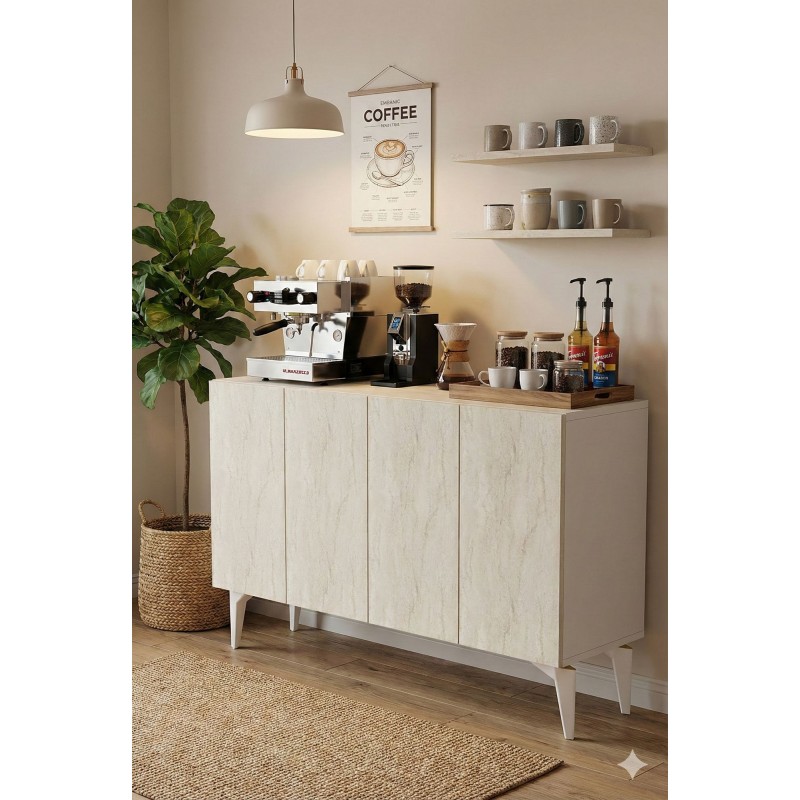 Console Lipa 120 - White, Travertine White
Travertine