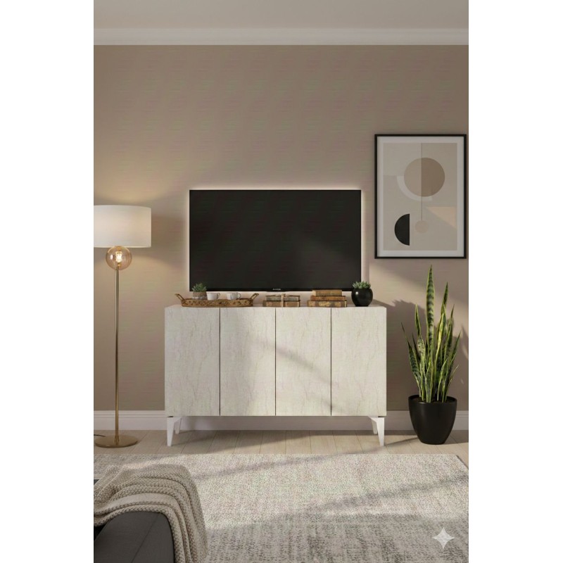 Console Lipa 120 - White, Travertine White
Travertine