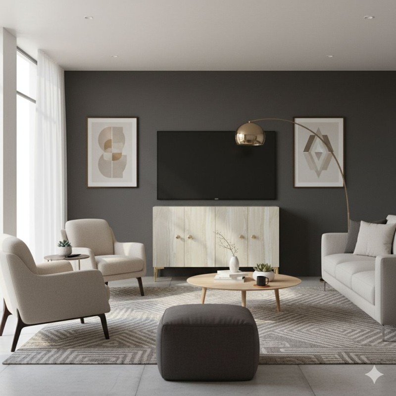 Console Simple 120 - White, Travertine White
Travertine