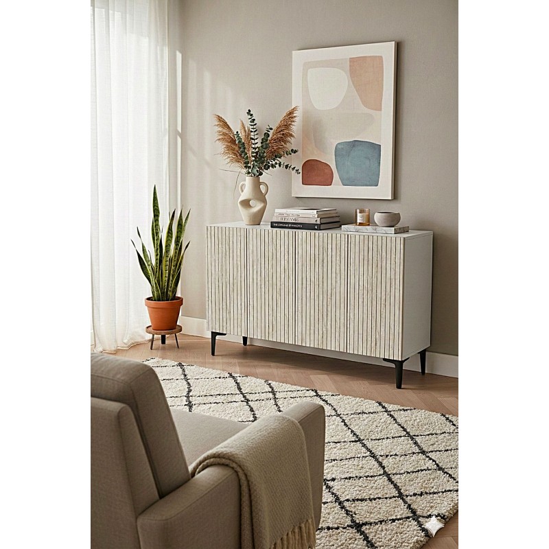 Console Zeynep 120 - White, Travertine White
Travertine