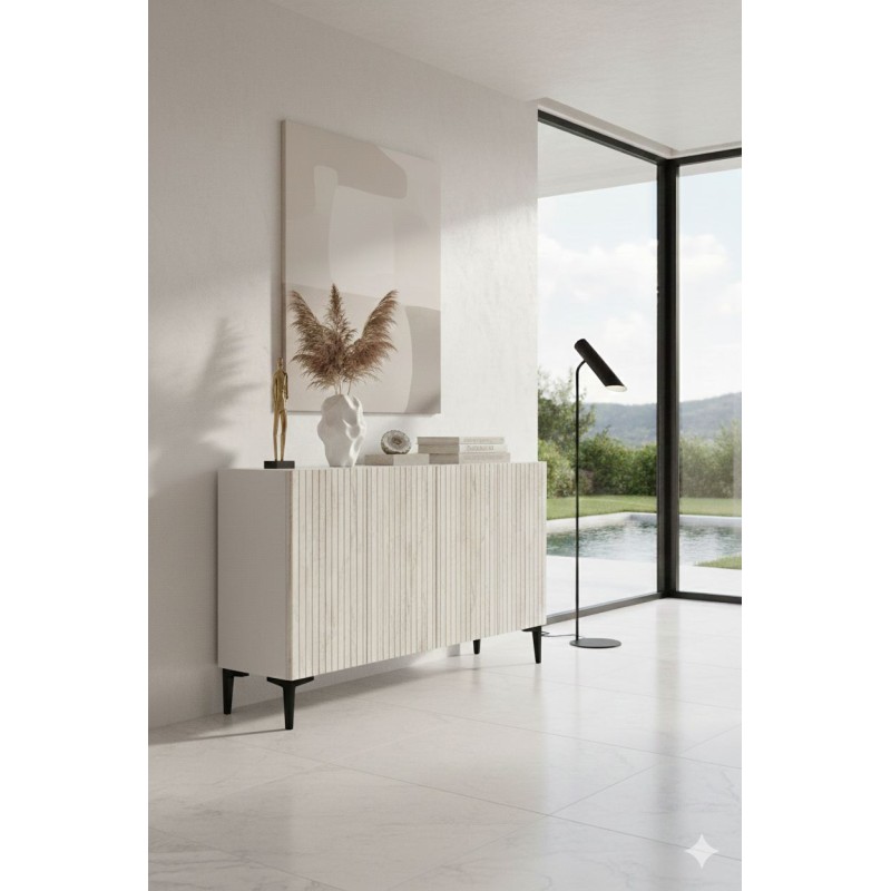 Console Zeynep 120 - White, Travertine White
Travertine