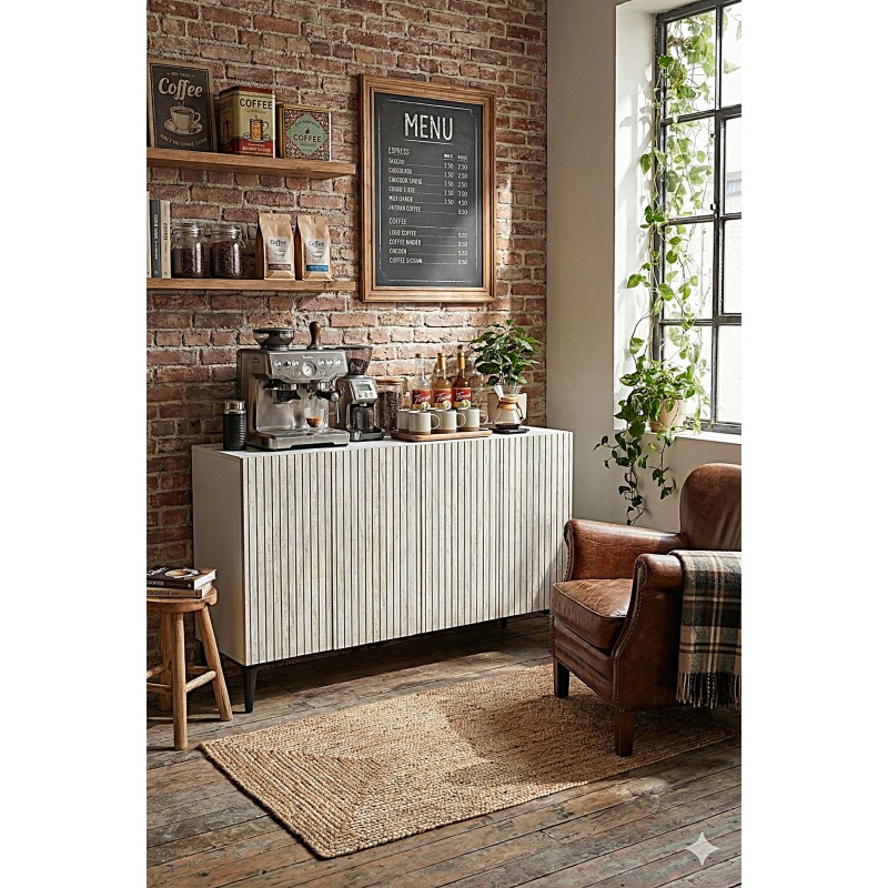 Console Zeynep 120 - White, Travertine White
Travertine