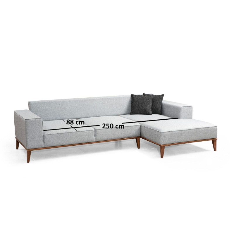 Atelier del Sofa Corner Sofa-Bed Montana Corner Right (L3+Chl) Light Grey