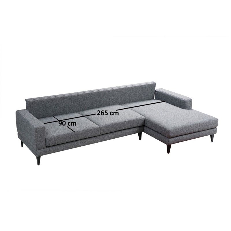 Corner Sofa-Bed Nordic Corner Right (L3+Chl) Dark Grey