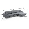 Corner Sofa-Bed Nordic Corner Right (L3+Chl) Dark Grey