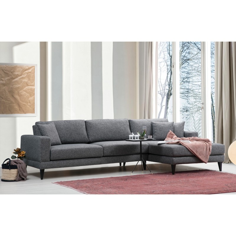 Corner Sofa-Bed Nordic Corner Right (L3+Chl) Dark Grey