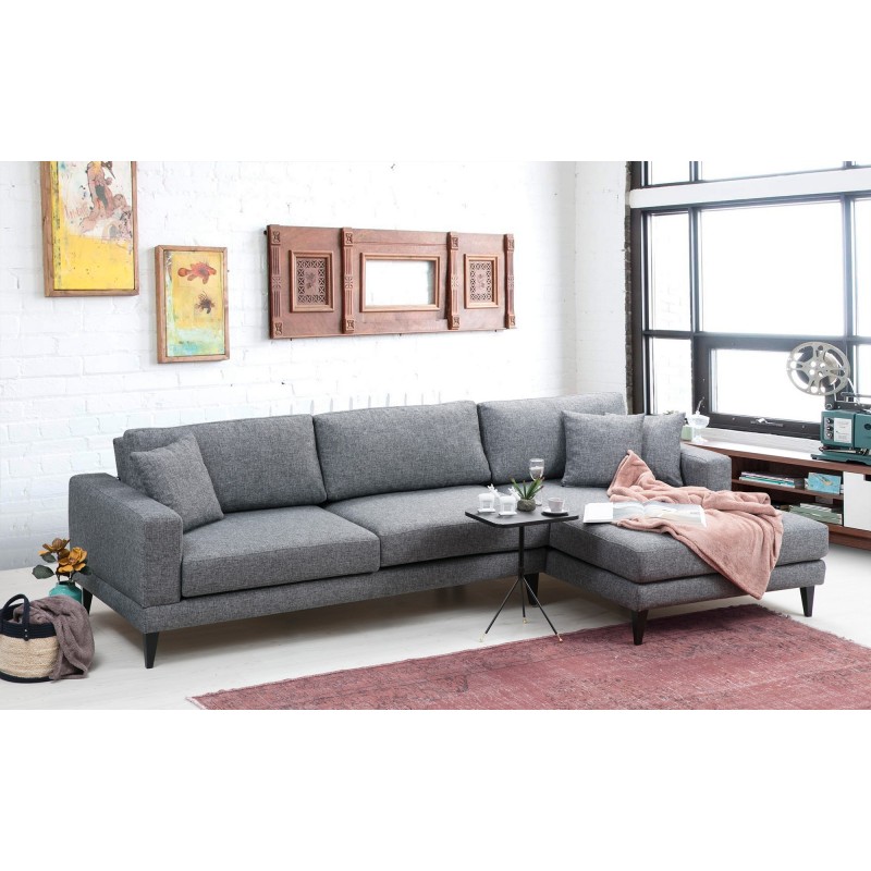 Corner Sofa-Bed Nordic Corner Right (L3+Chl) Dark Grey