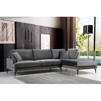 Corner Sofa Papira Corner Right (L3+Chl) - Anthracite Anthracite