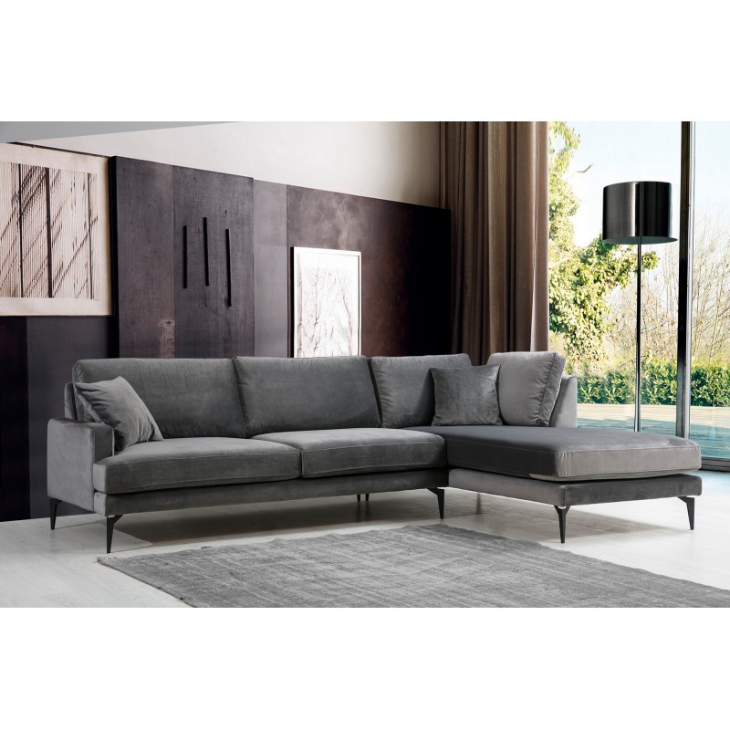 Atelier del Sofa Corner Sofa Papira Corner Right (L3+Chl) - Anthracite Anthracite
