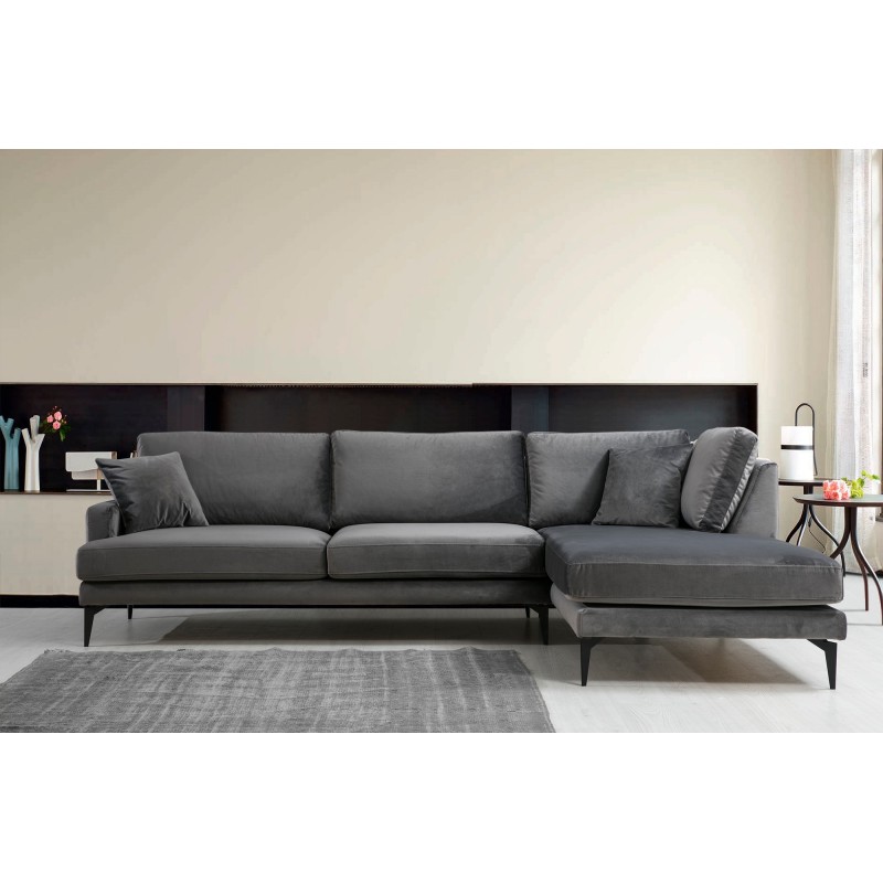 Atelier del Sofa Corner Sofa Papira Corner Right (L3+Chl) - Anthracite Anthracite