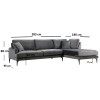 Atelier del Sofa Corner Sofa Papira Corner Right (L3+Chl) - Anthracite Anthracite
