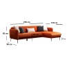 Corner Sofa-Bed Sevilla Corner Right (L3+Chl) Orange